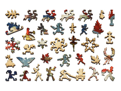 The whimsies that can be found in the puzzle, Christmas Wishes.