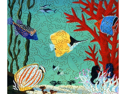 A closeup of the front of the puzzle, Coral Reef.