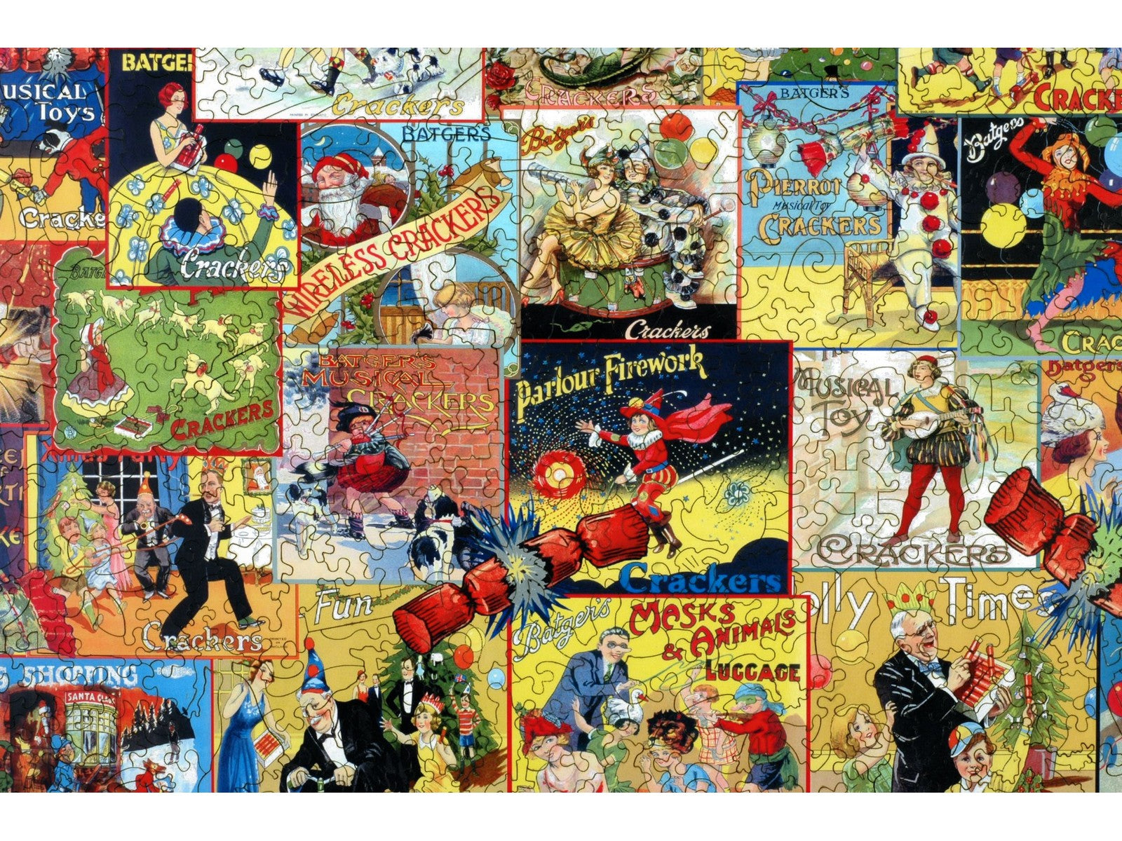 Cracker Collage Holiday Crackers Wooden Jigsaw Puzzle | Liberty Puzzles