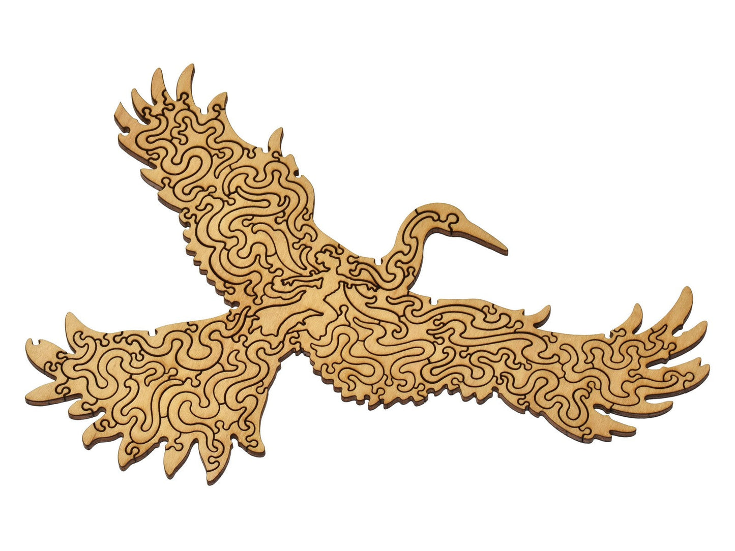 A picture of a crane shaped mini puzzle that can be found in the puzzle, Delicate Beings.