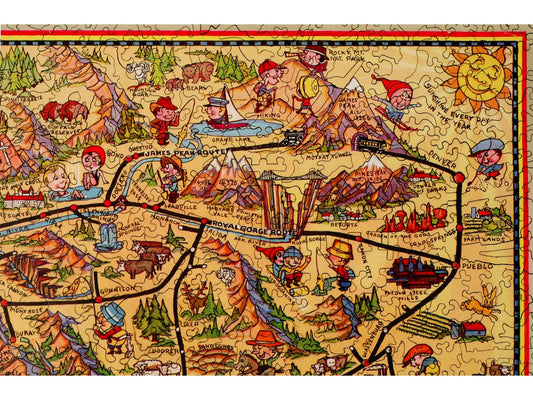 A closeup of the front of the puzzle, Denver & Rio Grande Western Railroad.