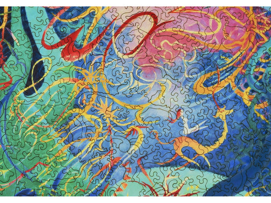 A closeup of the front of the puzzle, Every Girl Should Have a Unicorn.