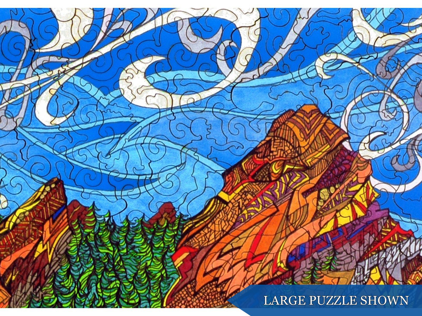 A closeup of the front of the puzzle, Flatirons.
