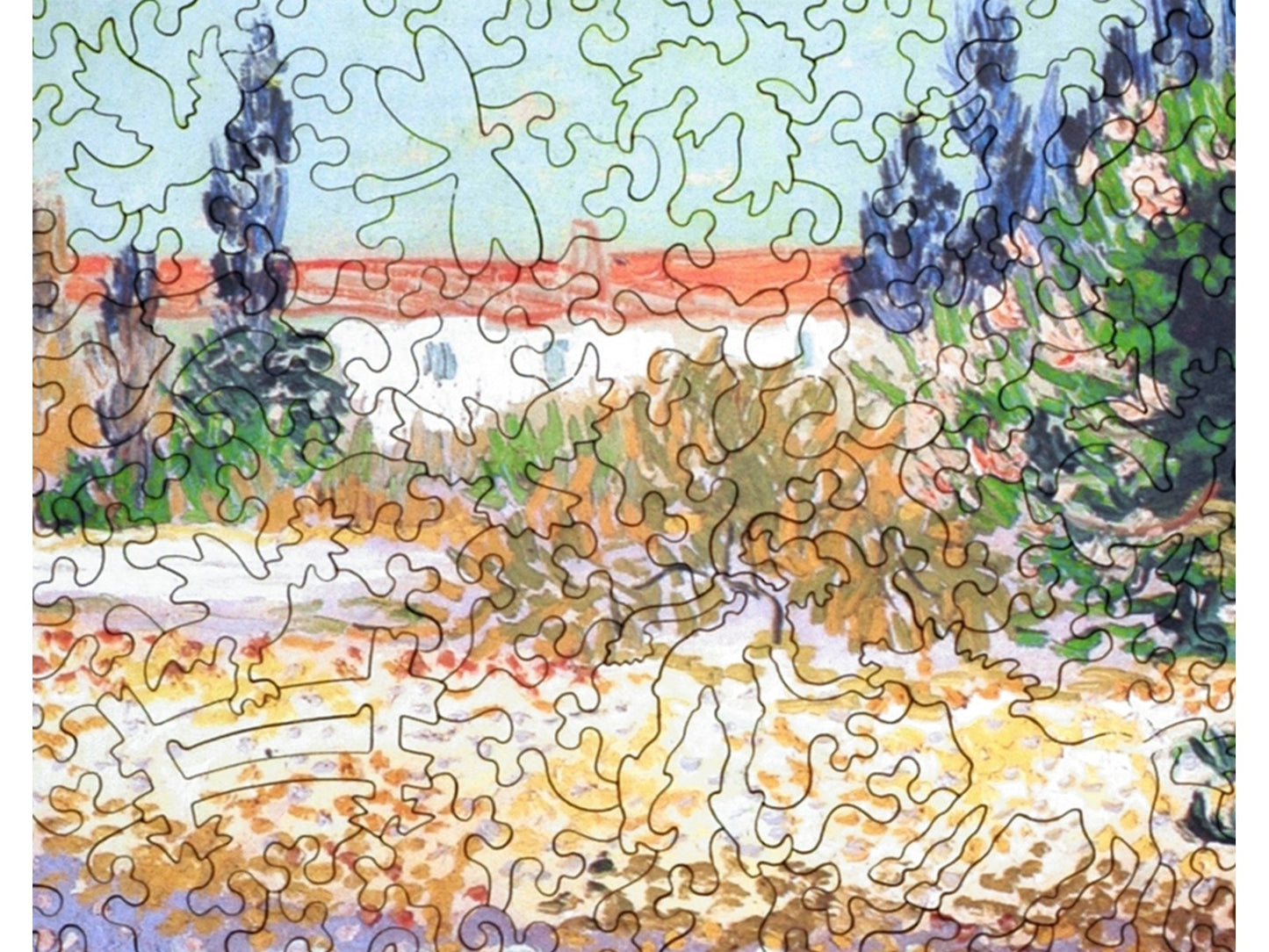 A closeup of the front of the puzzle, Flowering Garden.