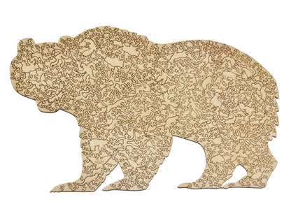 The back of the puzzle, Grizzly Bear.