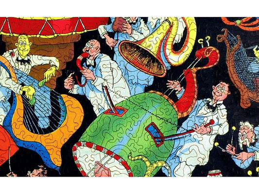 A closeup of the front of the puzzle, Incidental Music for a New Year's Eve Party.