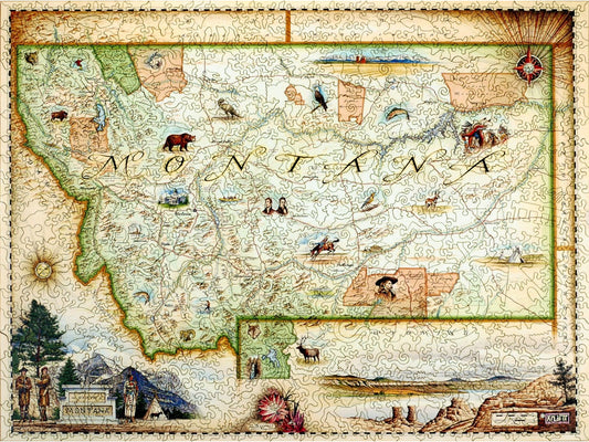The front of the puzzle, Montana Map.
