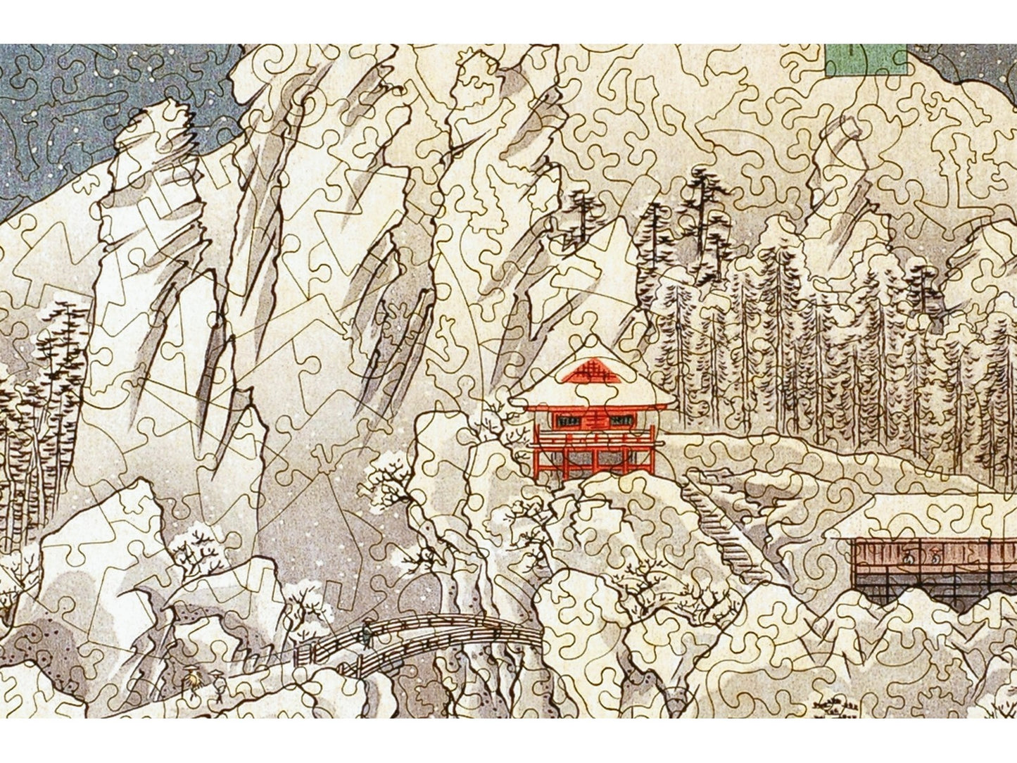 A closeup of the front of the puzzle, Mount Haruna Under Snow.