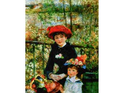 The front of the puzzle, On The Terrace, which shows a woman and a girl sitting on a porch surrounded by plants.
