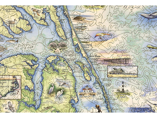 A closeup of the front of the puzzle, Outer Banks of North Carolina.
