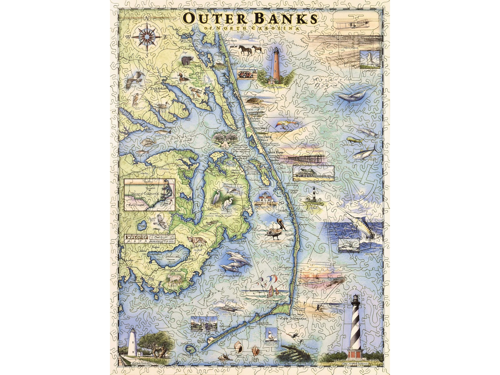 Outer Banks of North Carolina Wooden Jigsaw Puzzle Liberty Puzzles