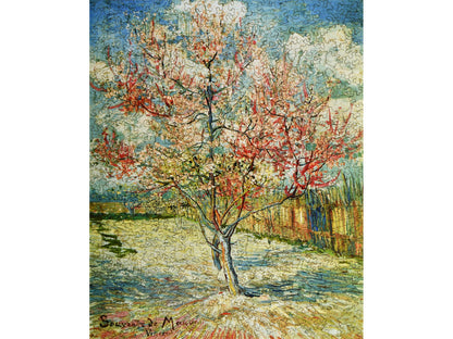 The front of the puzzle, Peschi in Fiore, which shows a blossoming peach tree.