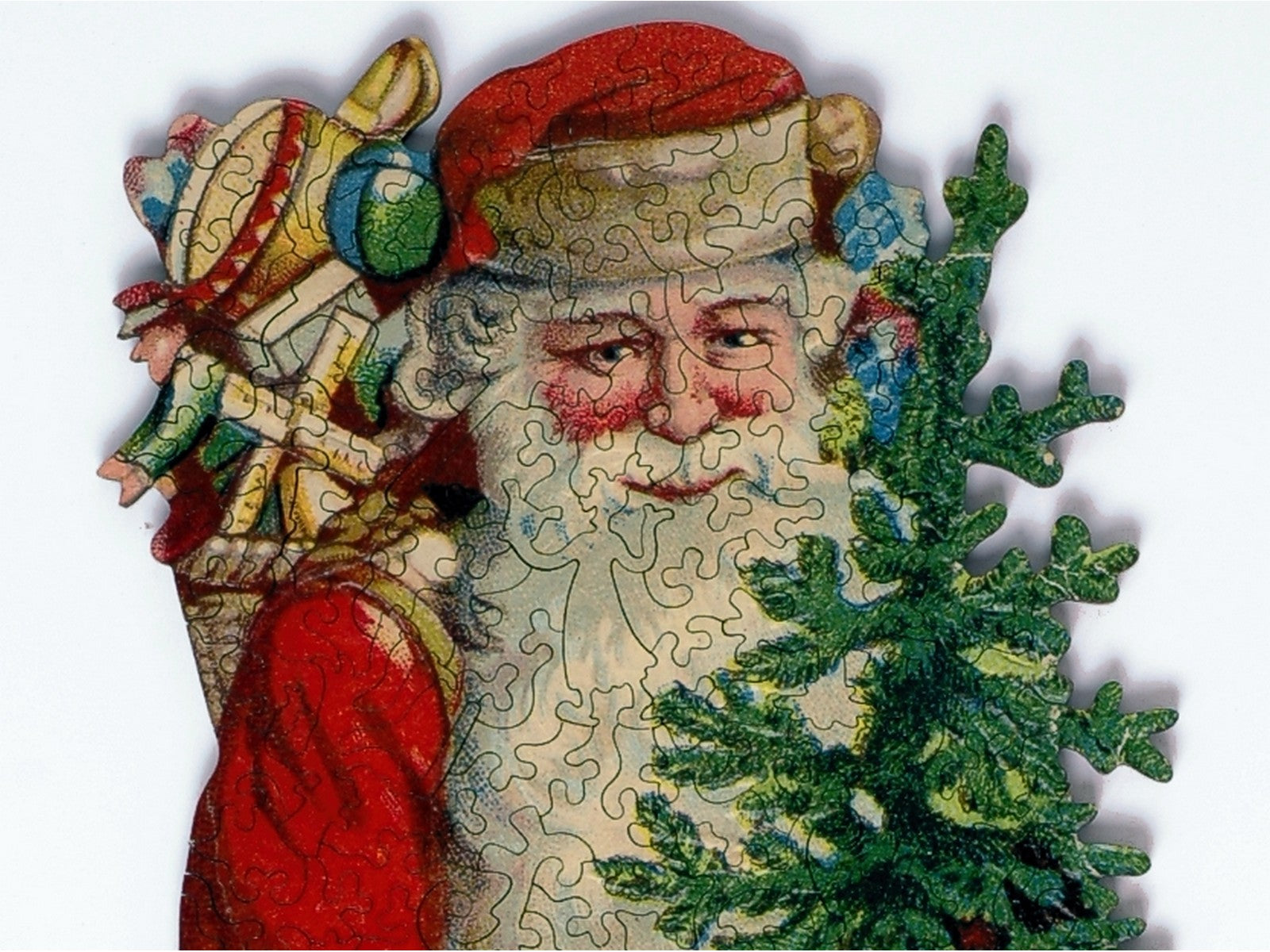 A closeup of the front of the puzzle, Saint Nicholas.