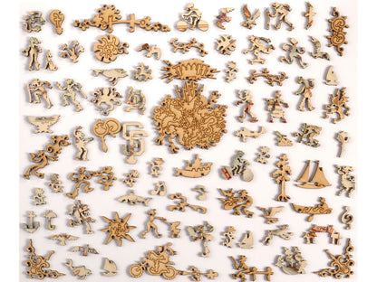 The whimsy pieces that can be found in the puzzle, San Francisco Bay Map.