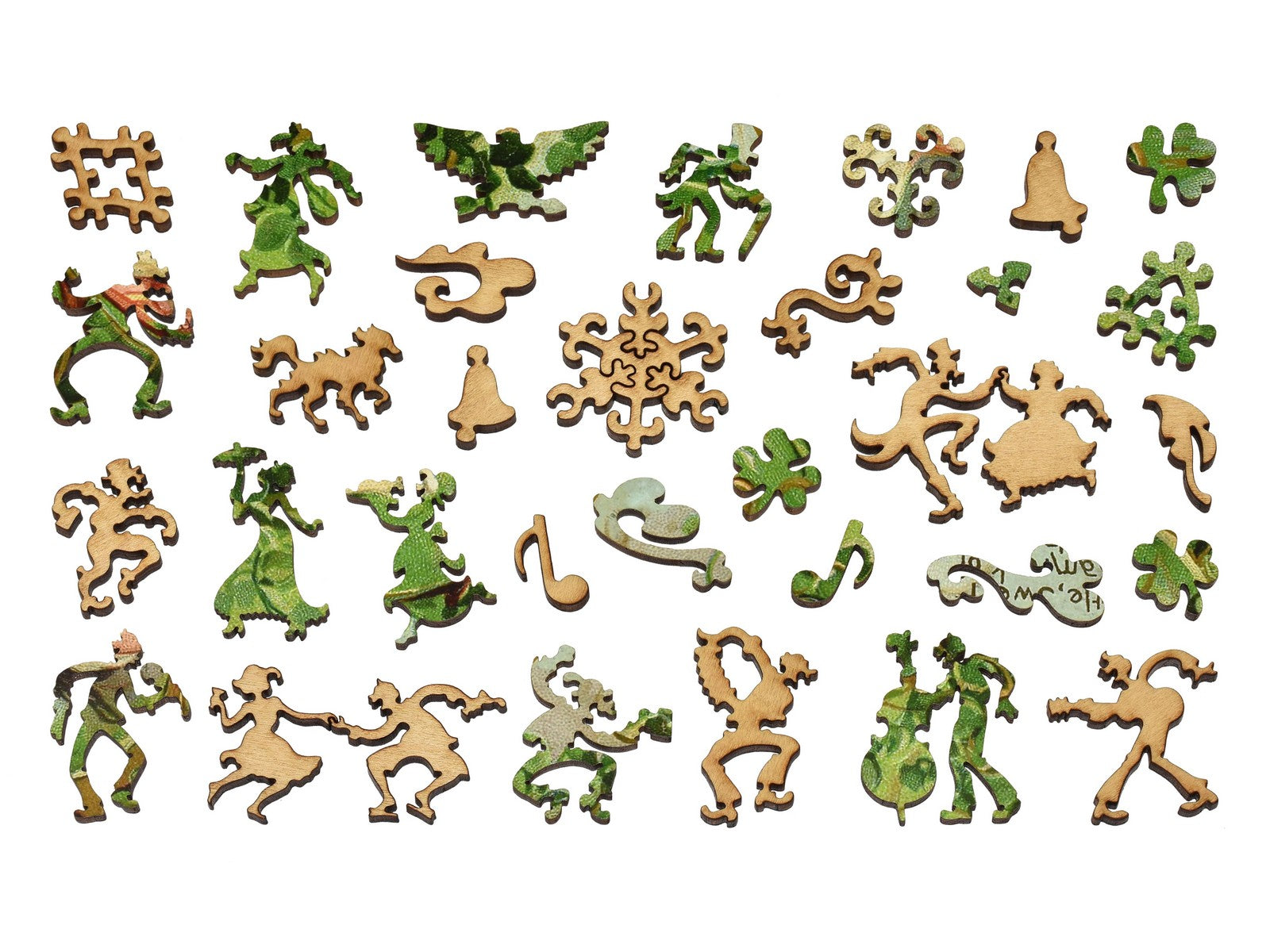 The whimsy pieces that can be found in the puzzle, Shamrock of Ireland.