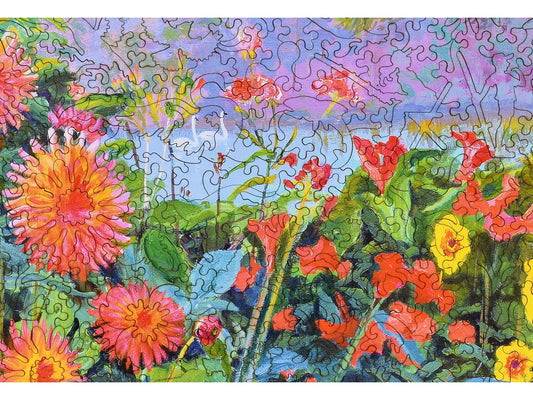 A closeup of the front of the puzzle, Summer Swans.
