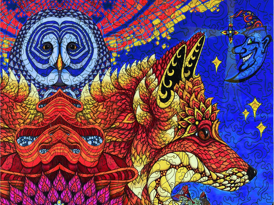 A closeup of the front of the puzzle, Sunshine Daydream, showing the detail in the pieces.
