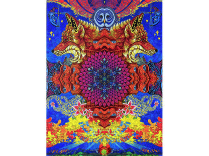 The front of the puzzle, Sunshine Daydream, which shows a colorful abstract mandala.