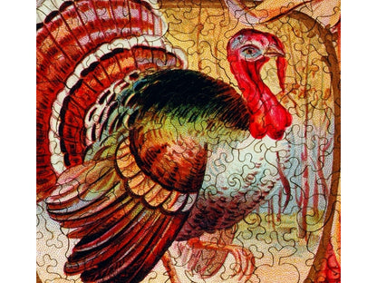 A closeup of the  front of the puzzle, Thanksgiving Greeting.
