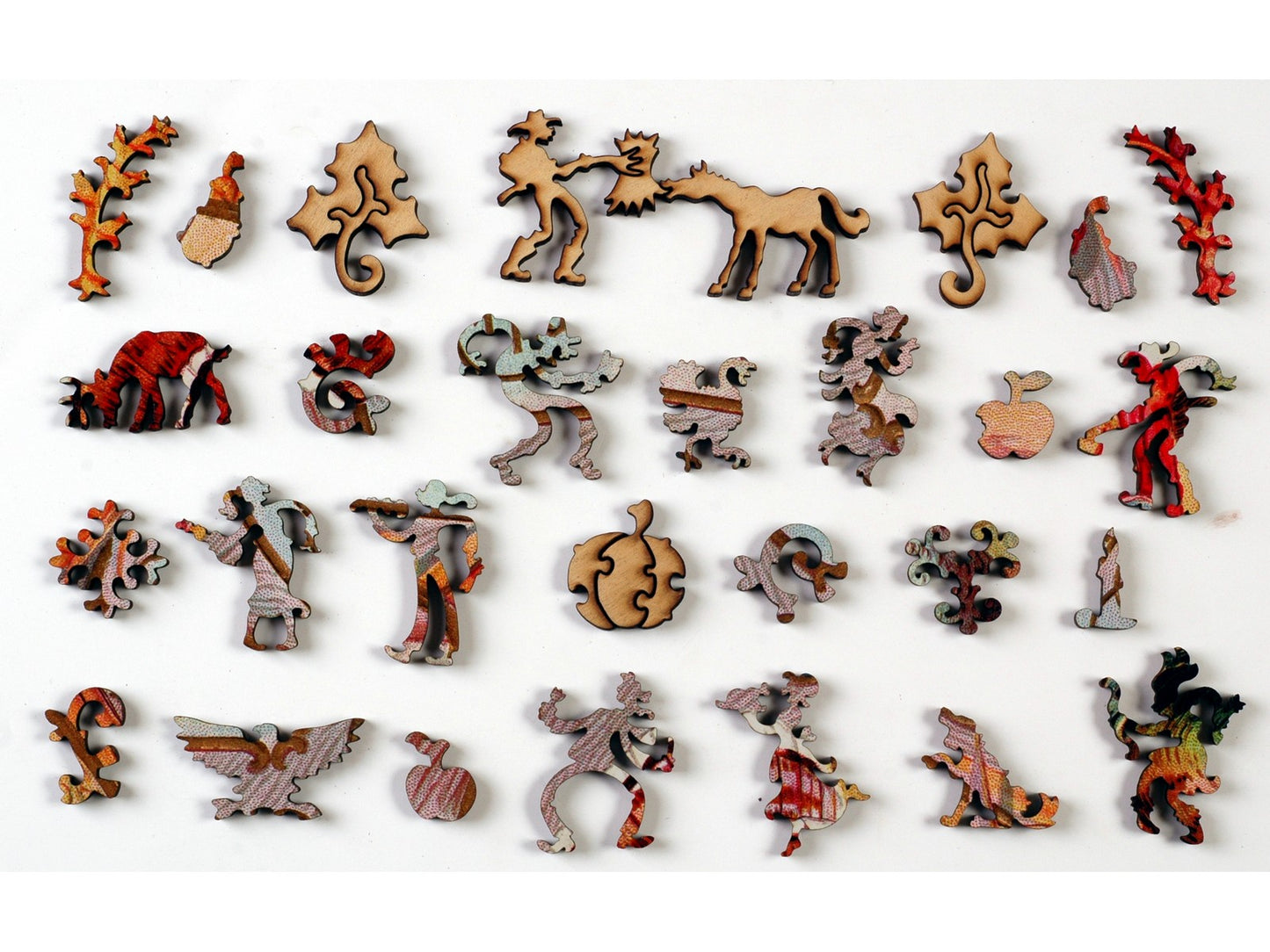 The whimsy pieces that can be found in the puzzle, Thanksgiving Greeting.