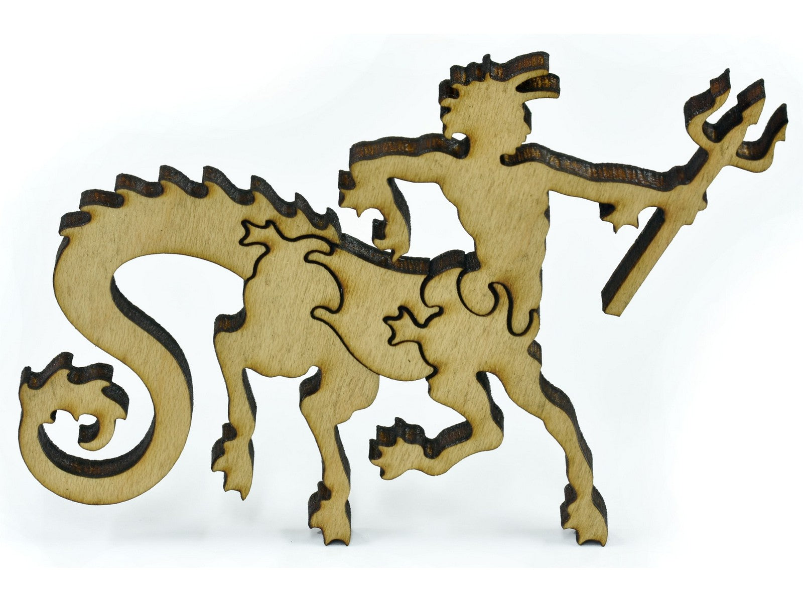 A closeup of pieces shaped like an ichthyocentaur.