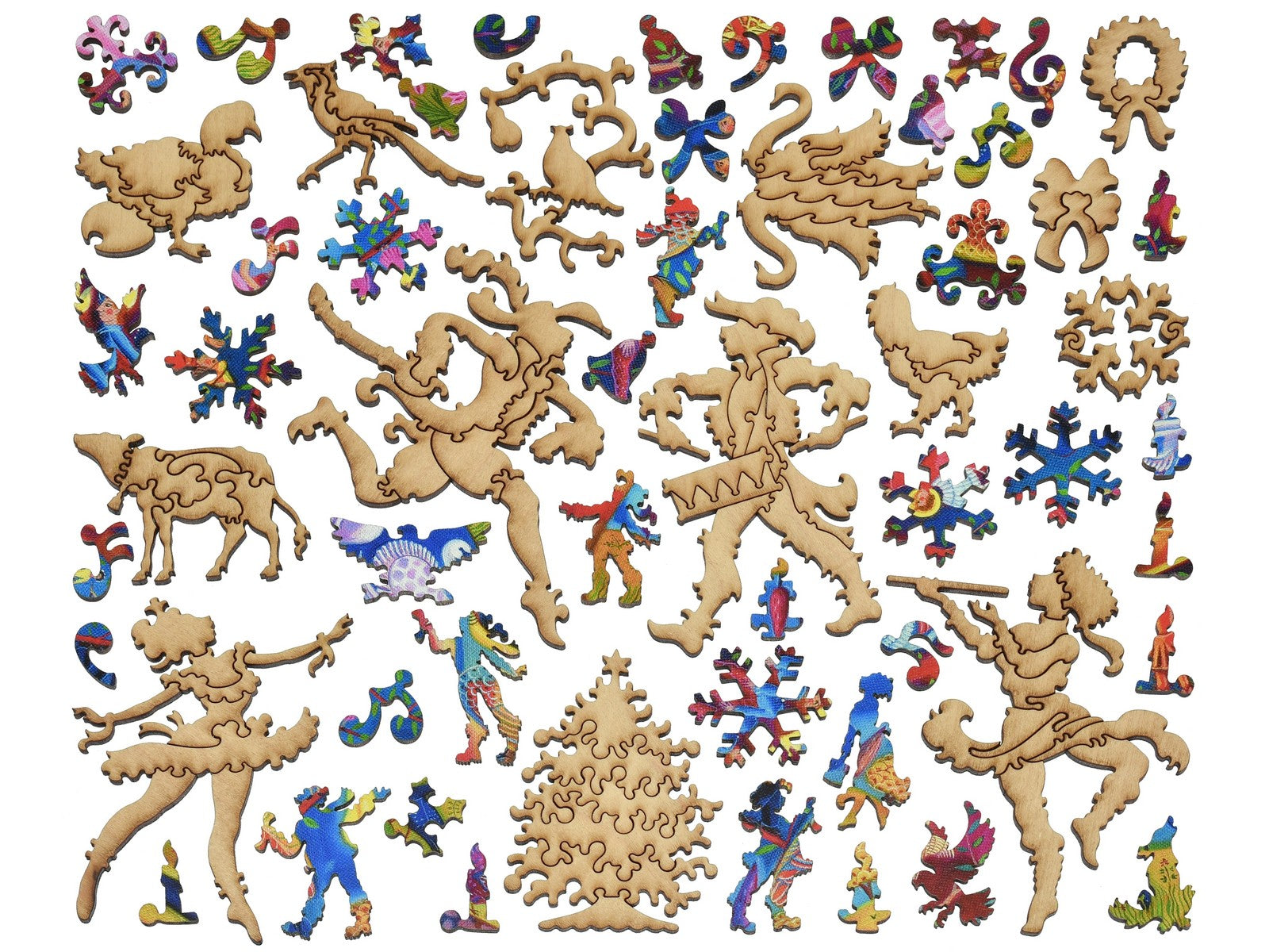 The whimsies that can be found in the puzzle, The Twelve Days of Christmas.