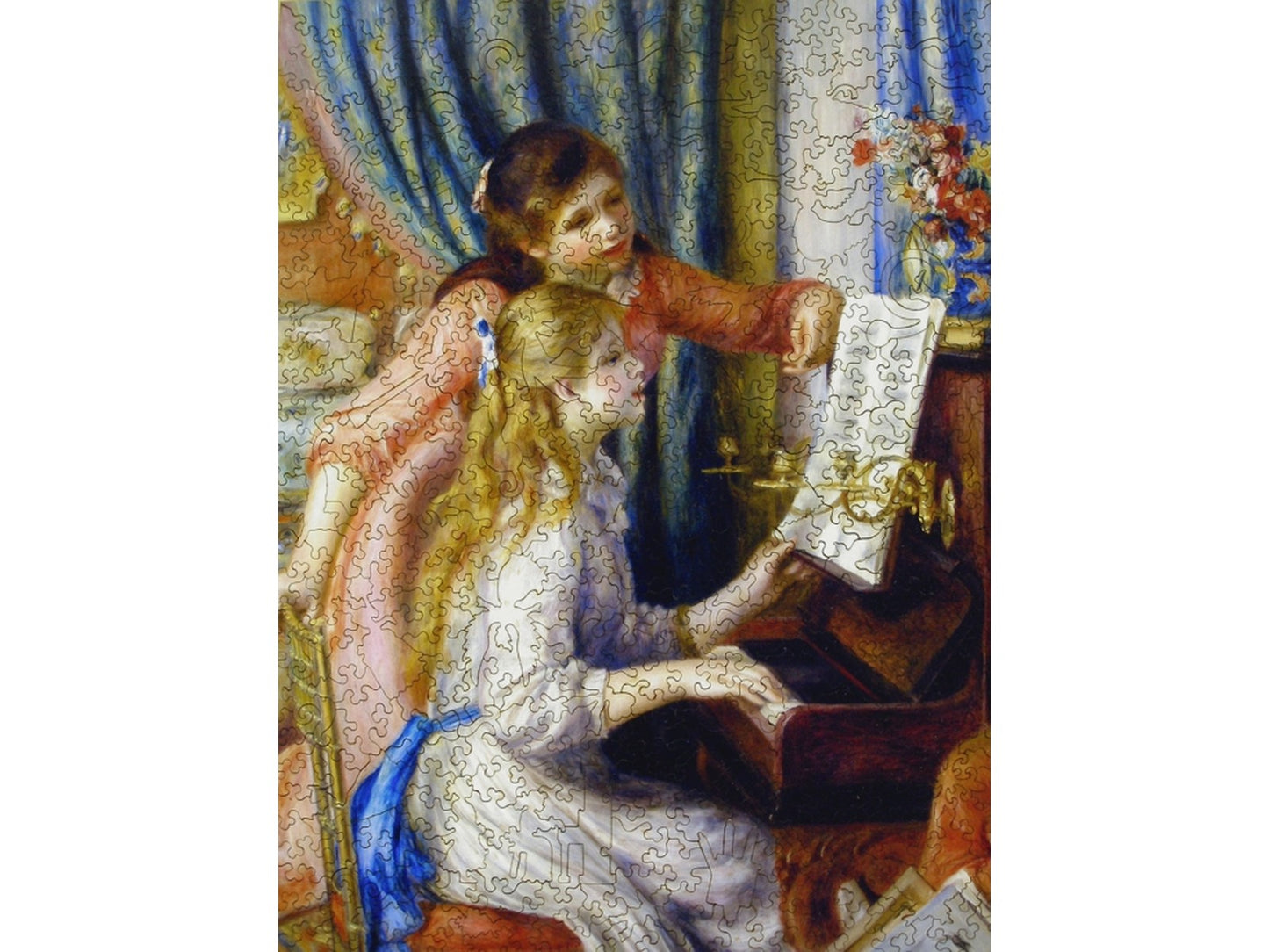 The front of the puzzle, Two Young Girls at the Piano.